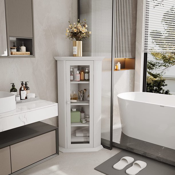 Home Office Bathroom Base Freestanding Corner Storage