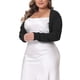 thumbnail image 4 of Cárdigan Plus Size Agnes Orinda para Mujeres, Chaquetas de Manga Larga, Abierto Frontal, Cárdigans Cortos 3X Negro, 4 of 6
