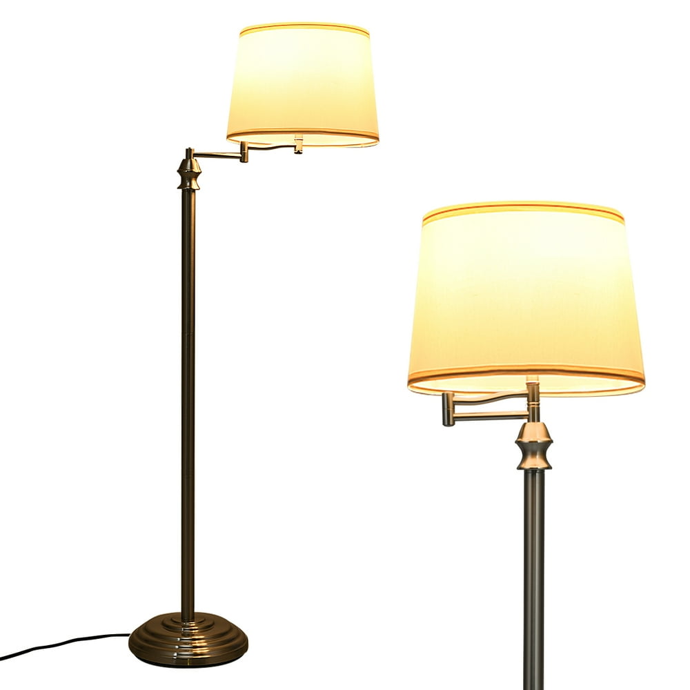 Costway Swing Arm LED Floor Lamp Classic Lamp w/Hanging Fabric Lamp