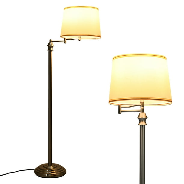 Costway Swing Arm LED Floor Lamp Classic Lamp w/Hanging Fabric Lamp