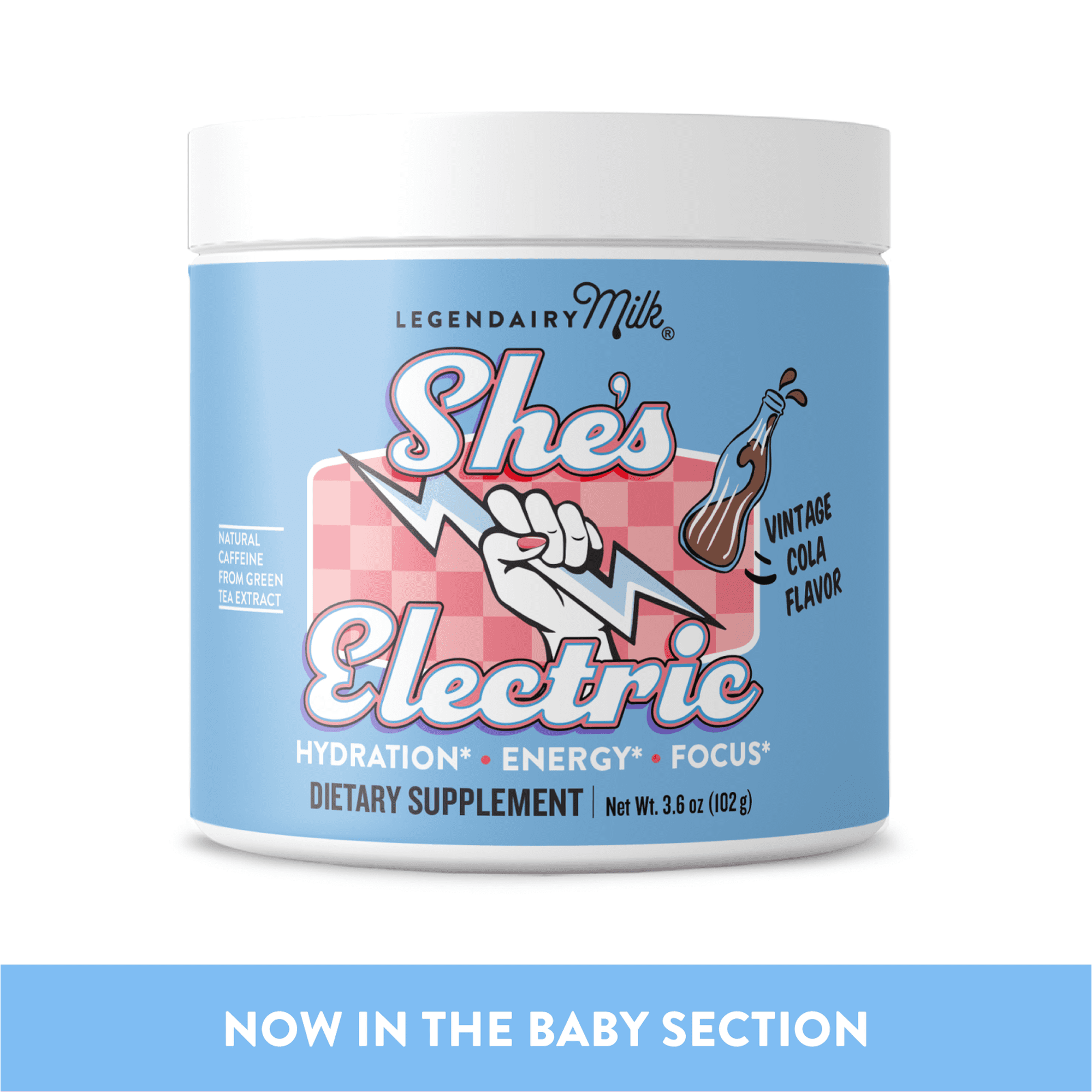 Legendairy Milk She's Electric Cola Energy Drink Powder, 3.6 oz