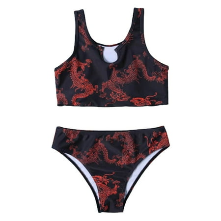 

Girl s Bikini Set Swimsuits Kids Bathing Suits Thin Straps Summer Beach Rash Guard Swimwear For 7 To 14 Years