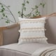 thumbnail image 1 of Funda de cojín decorativa beige con borlas | Funda de cojín cuadrada de poliéster de 45 x 45 cm para sofá, silla, cama o coche | Sin relleno | Cierre de cremallera fácil para decoración del hogar, 1 of 6