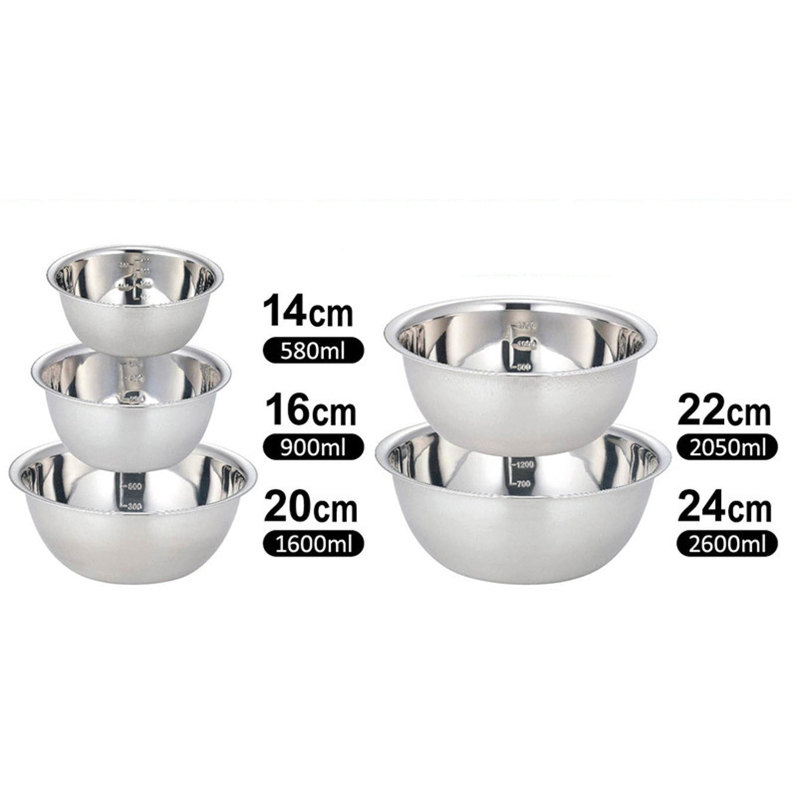 Sagler mixing bowls - mixing bowl Set of 6 - stainless steel mixing bowls -  Polished Mirror kitchen bowls - Set Includes 戮, 2, 3.5, 5