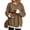 Coffee, variant on FAIWAD Crew Neck Layered Sweatshirt for Women Oversized Patchwork Long Sleeve Pullover Side Split Casual Sweatshirts
