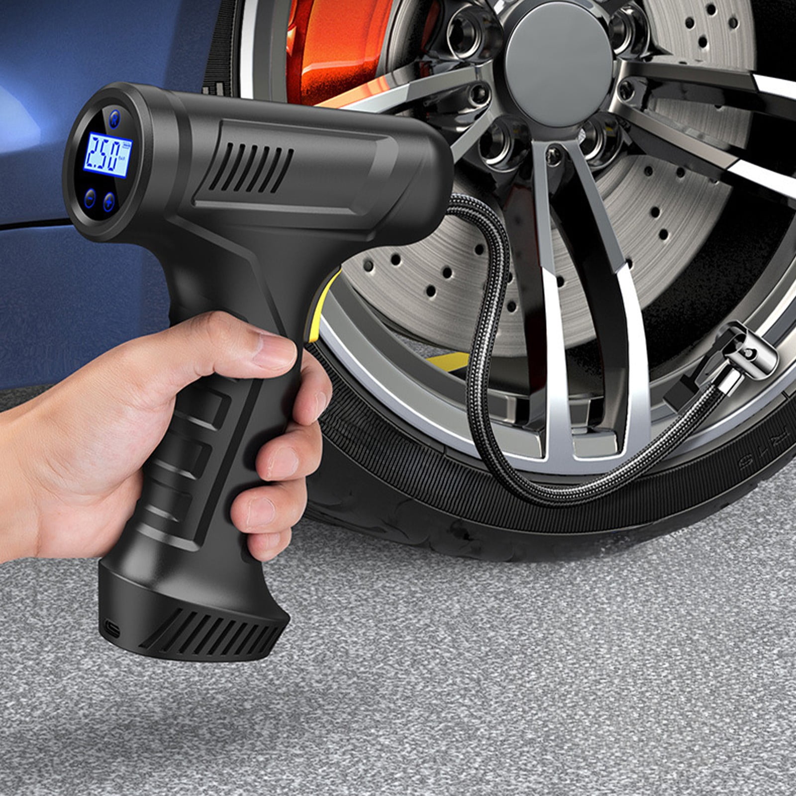 150PSI Tire Inflator Portable Air Compressor for Car Tires, 12V Auto Tire Pump with Digital Pressure Gauge, Emergency LED Light, Fast Inflation for Cars and Motorcycles