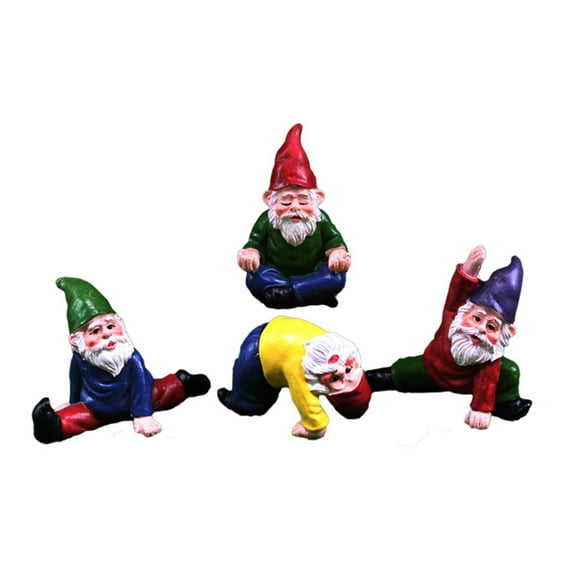 Garden Decor for Outside,Gnomes for Fairy Garden,Garden Gnomes Outdoor,Mini Fairy Garden Accessories,Little Friend Gnome Drunk Gnome Kit for Fairy Garden Decoration(4pcs/Set 2in)