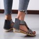 thumbnail image 5 of Verano Mujer Cuñas Punta Abierta Sandalias Transpirables Cremallera Casual Rhinestones Zapatos Wmkox8yii nm1149, 5 of 7