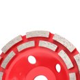 thumbnail image 1 of Bicaquu Double Segment Grinding Wheel Disc Ceramic Concrete Natural Stone Red 125x 22.23mm, 1 of 8