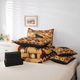 thumbnail image 6 of Manfei Retro Wolf 7-Piece King Bedding,Vintage Check Pine King Bed in a Bag,Golden,Black Reversible, 6 of 7