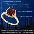 thumbnail image 2 of Gem Stone King 10K Yellow Gold Red Garnet and Diamond Women's Engagement Ring 2.74 Ct Cushion Gemstone Birthstone (Available 5,6,7,8,9), 2 of 6