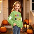thumbnail image 5 of CYRBOKO Girls Halloween Sweatshirt, Casual Long Sleeve Pullover Crew Neck Holiday Top Green Size 7-8 T, 5 of 7