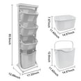 thumbnail image 3 of CATGOOD Rolling PP Laundry Hamper with 4 Bins, White, 2-Bag, 3 of 13