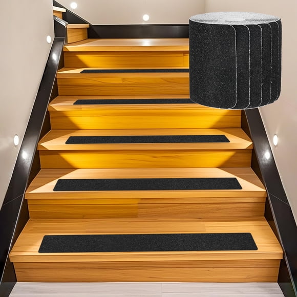 Uxcell 15-Pack Anti Slip Traction Tape 30 Inch X 4 Inch Best Grip Tape Grit Outdoor Non-Skid Tape for Stairs Step Black