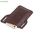 thumbnail image 6 of BadPiggies Men Leather Cell Phone Holster Belt Bag Retro Mobile Phone Waist Sheath Pouch Storage Holder (Dark Brown), 6 of 9