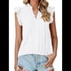 thumbnail image 2 of Blusas de para Mujer, Elegantes, Informales, con Mangas con Volantes, Cuello en V, Plisadas, para Negocios, de Verano S, 2 of 8