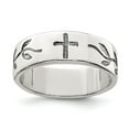 thumbnail image 1 of Solid 925 Sterling Silver Men's Cross Design Ring Band Size 12, 1 of 3