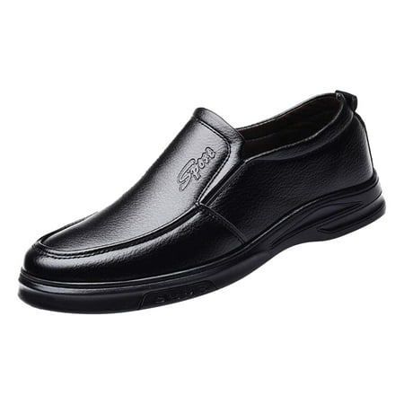 XDDST Men s Casual Dress Shoes Fashion Men s Breathable Comfortable Business Slip On Work Leisure Solid Color Leather Shoes