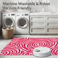 thumbnail image 5 of ODIKA 4'x6' Machine Washable Non-Slip Area Rug, Festive Peppermint Swirl Bath Holiday Spiral Design High Traffic Rug, Red, 733293, 5 of 5
