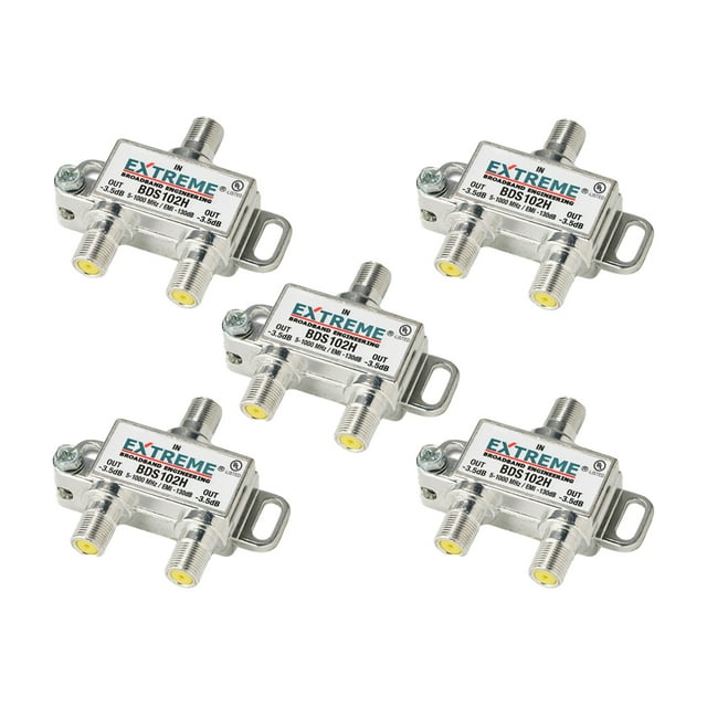Splitter de cable coaxial de alto rendimiento Extreme 2 vías 1GHz BDS102H 5 paquete
