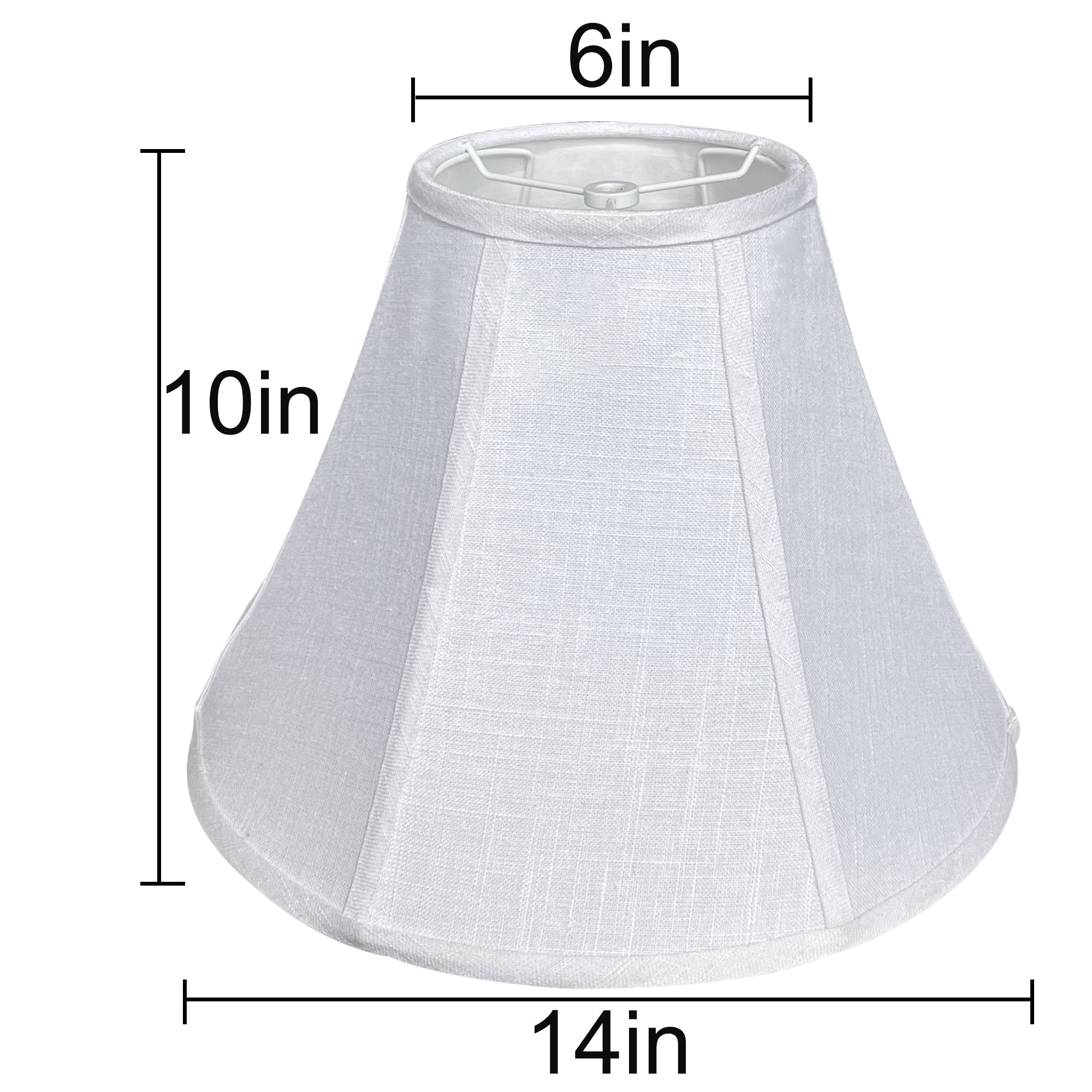 TOOTOO STAR Set of 2 Bell Lamp Shades Natural Medium 6" Top x 14" Bottom x 10" High Shades for table and floor lamps