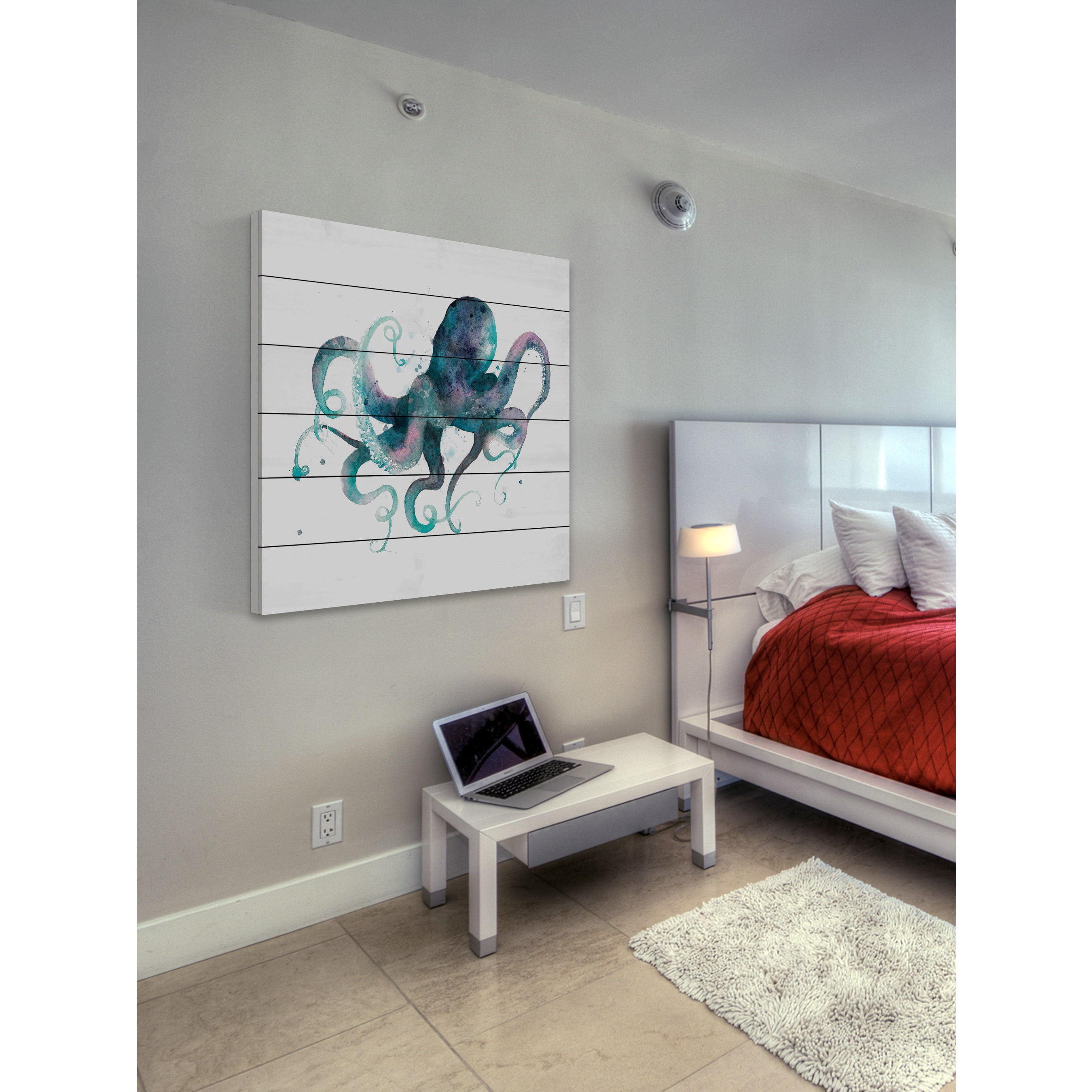 Marmont Hill "Tentacles II" Painting Print on White Wood