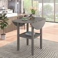 thumbnail image 6 of Drop Leaf Table and Chairs Set, 3-Piece Wooden Counter Height Dining Set with 2 Chairs, Kitchen Breakfast Table Set for Small Places, Gray, D8313, 6 of 10
