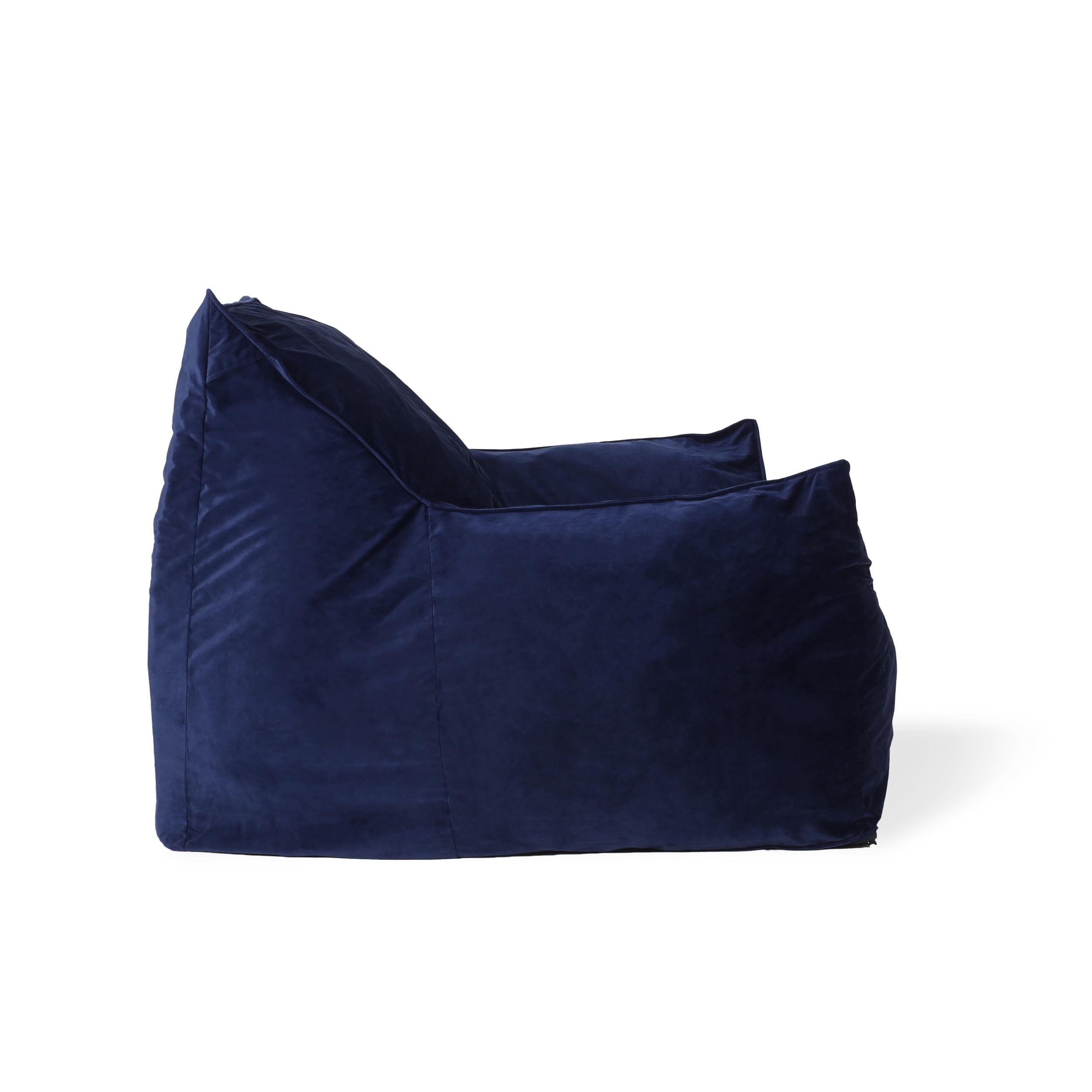 Noble House Velie Velvet Bean Bag Chair, Royal Blue