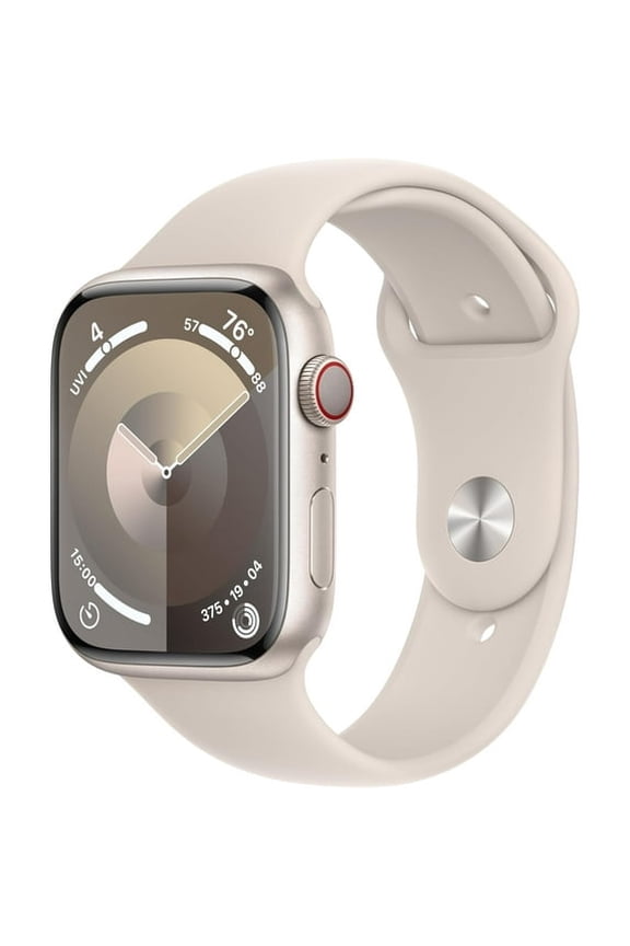 Restored Apple Watch Series 9 With Blood Oxygen. GPS 41mm Starlight Aluminum Case with Starlight Sport Band - S/M. (Refurbished)