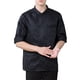 thumbnail image 4 of Chaqueta de chef de manga 3/4 para hombre y mujer, ropa de trabajo para cocina Negro, 4 of 9
