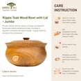 thumbnail image 5 of Ripple Teak Wood Bowl with Lid - Jumbo 2-Pack, 5 of 5