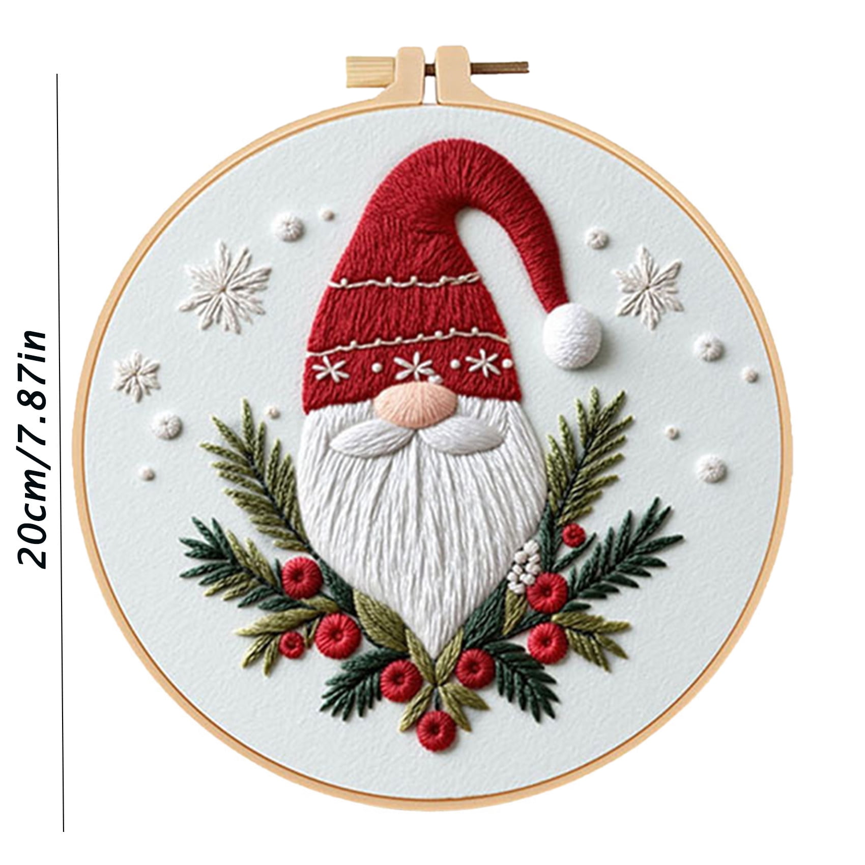 HVEST 3 Pack Christmas Embroidery Kit for Beginners - Xmas Tree & Gnome with Embroidery Pattern, Hoop, Complete Cross Stitch Supplies (Needle/Threads/Scissors) DIY Craft for Adults Sewing Hobby