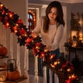 thumbnail image 6 of Fall Maple Leaves Vines, Artificial Fake Rattan Decoration, Harvest Festival Hanging Garland, Indoor Outdoor Home Wall Door Autumn Decor, 6 of 7