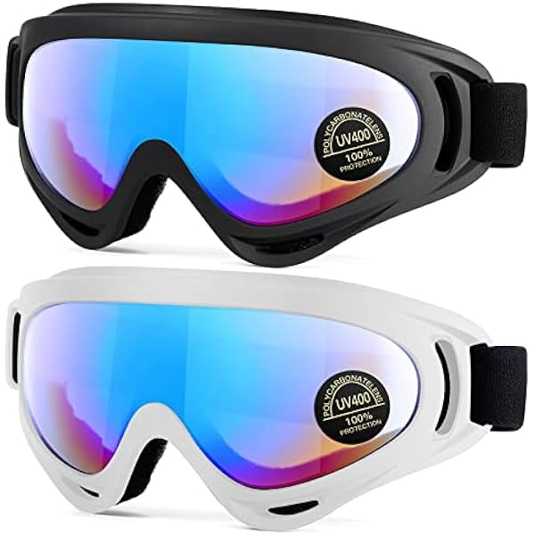 wonima02 Kids Motorcycle Goggles - 2-Pack Dirt Bike Off-Road Racing Goggles for Boys & Girls