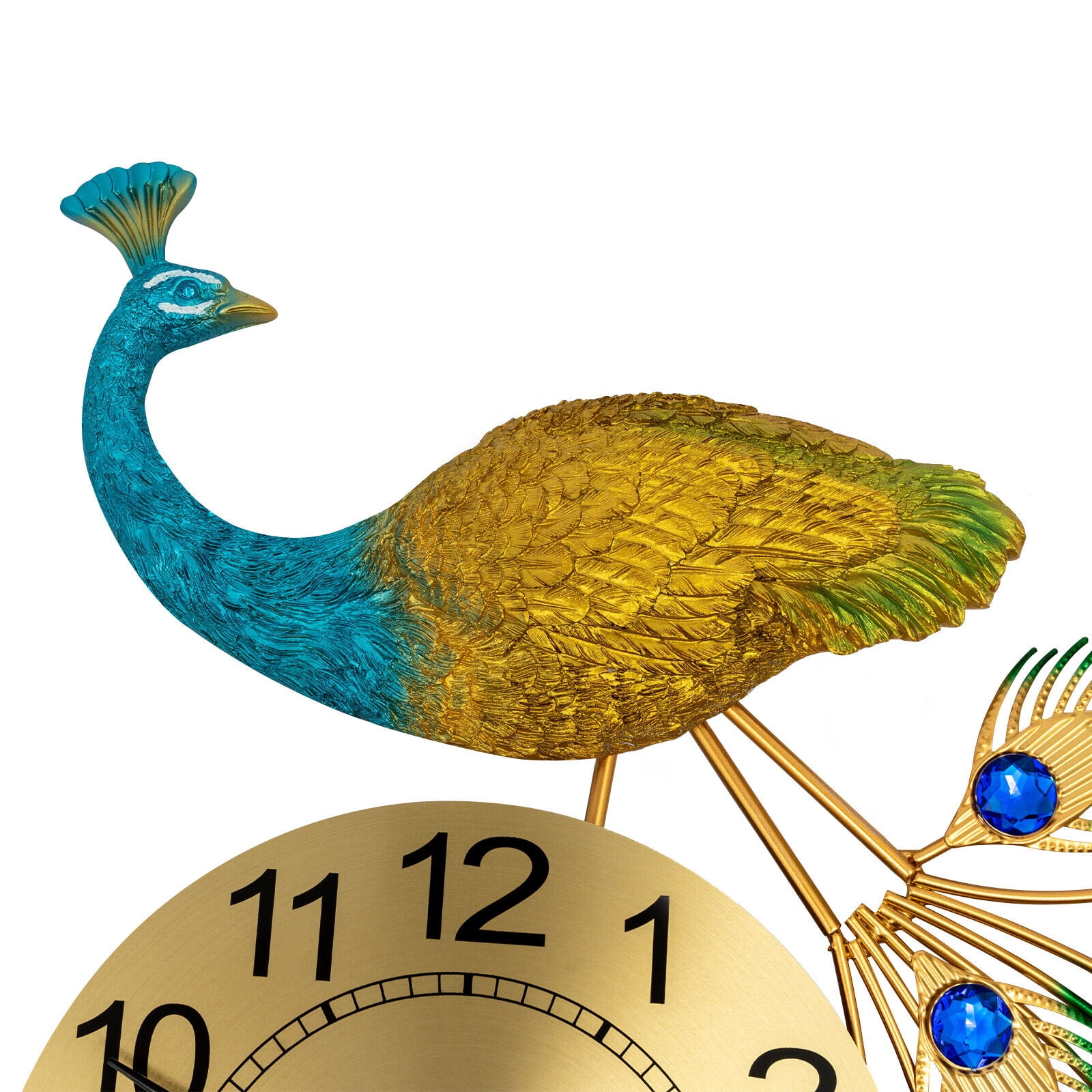 Luxury Peacock Large Wall Clock Metal Living Room 3D Wall Watch Home Decor Gift