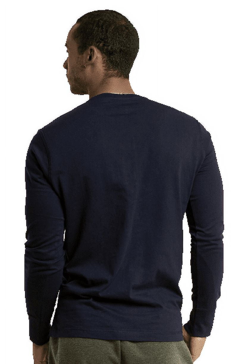Men's Cotton Crew Neck Long Sleeve Henley Shirt/T Shirts
