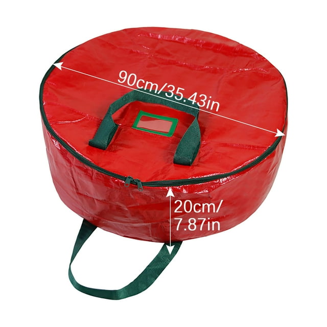Rbaofujie Couronnes d'Automne pour Porte d'Entrée 90 cm Housse à Couches Rondes Sac de Rangement Sac de Rangement pour Couronne de Noël Ornements pour Arbre de Noël