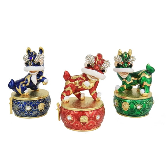 Feng Shui Three Lions on Drums