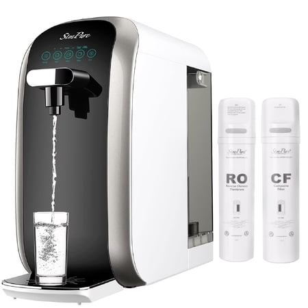 Countertop Reverse Osmosis System, SimPure 4 Stage RO Water Filtration System, UV Purification | 4: 1 Pure to Drain | NSF/ANSI 58 Certified | CF & RO Replacement Cartridges