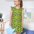 thumbnail image 4 of Balery Kiwi Fruits Summer Camisón de princesa para niñas, pijama de algodón con mangas abullonadas, suave y bonito.-X-Large, 4 of 6