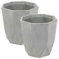 thumbnail image 2 of Sunnydaze Modern Faceted 14.75" x 14.75" x 14" Octagon Gray Polyresin Outdoor Planter 2-Count, 2 of 6