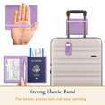 thumbnail image 5 of ComfiTime Passport Holder and Luggage Tags Set – RFID Passport Wallet/Cover with Vaccine Card Holder and Credit Card Slots, PU Leather Travel Tags for Suitcases and Bags, TSA Approved, Glitter Purple, 5 of 14