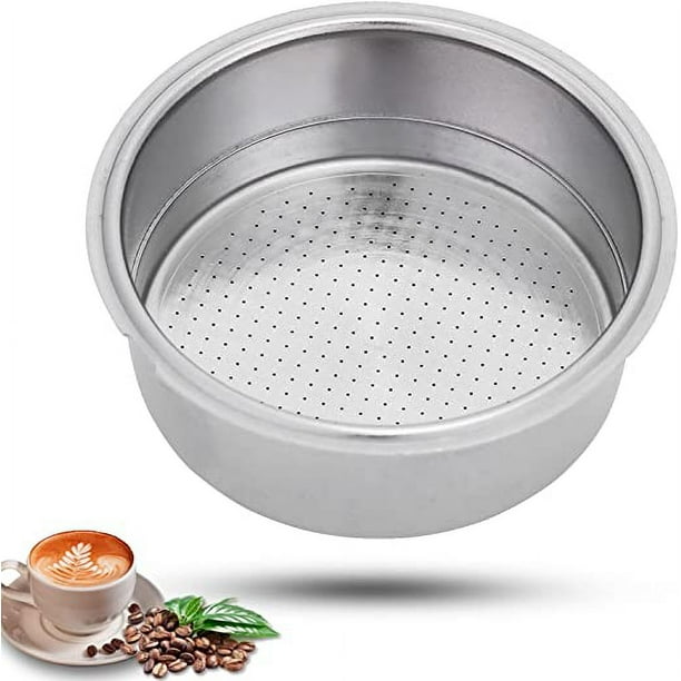 Filtro de café de acero inoxidable para dos personas, cesta de filtro presurizado de doble capa de 51 mm, cesta de filtro de espresso italiano, adecuado para máquinas de café portátiles