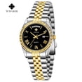 thumbnail image 4 of Men Watch Classic Analog Quartz Date Stainless Steel Milanese Mesh Band Ultra-Thin Rectangle Dial Luminous, 4 of 7