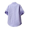 thumbnail image 4 of Yertdoel Men's Button Down Shirts Solid Color Short Sleeve Lapel Neck Shirt Soft Comfortable Breathable Hawaiian Beach Vacation Summer Outdoor Casual Tops, 4 of 4