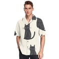 thumbnail image 6 of Ckdifva Cats in Cream Background Mens Button Down Short Sleeve Shirt Casual Shirts Beach Hawaiian Shirts, 6 of 8