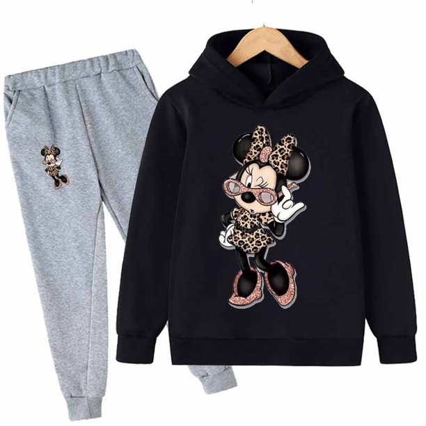 Mickey Mouse Hoodie Kids Clothes Girls Teen Boys Autumn Hoodies For Children Disney Clothing Sets Kawaii Minnie Sweatshirts150CM Gao Jinjia LED