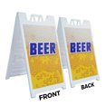 thumbnail image 2 of A-frame Sidewalk Beer 24" x 36" Double Sided A-Frame Sidewalk Sign, Includes 2 Installed Vinyl Decals | Foldable Portable White Signicade Sandwich Board Signs, 2 of 5