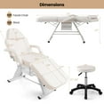 thumbnail image 3 of Costway 72" Massage Bed with Hydraulic Stool Adjustable Backrest & Legrest Storage Boxes White, 3 of 3