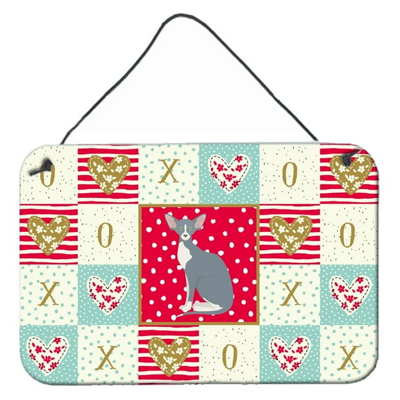 Carolines Treasures CK5779DS812 Peterbald Cat Love Wall or Door Hanging Prints 8x12 multicolor